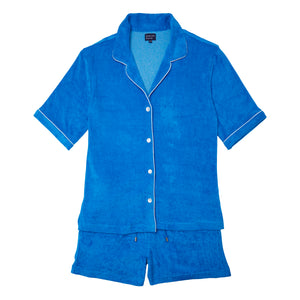 Blue Towelling Short Suit
