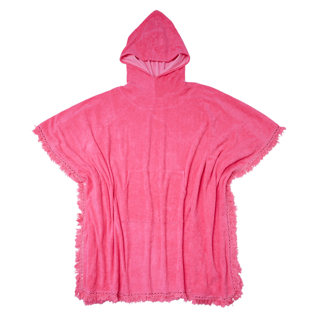 Pink Towelling Beach Poncho