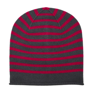 Breton Cashmere Beanie - Dark Pink/Mole