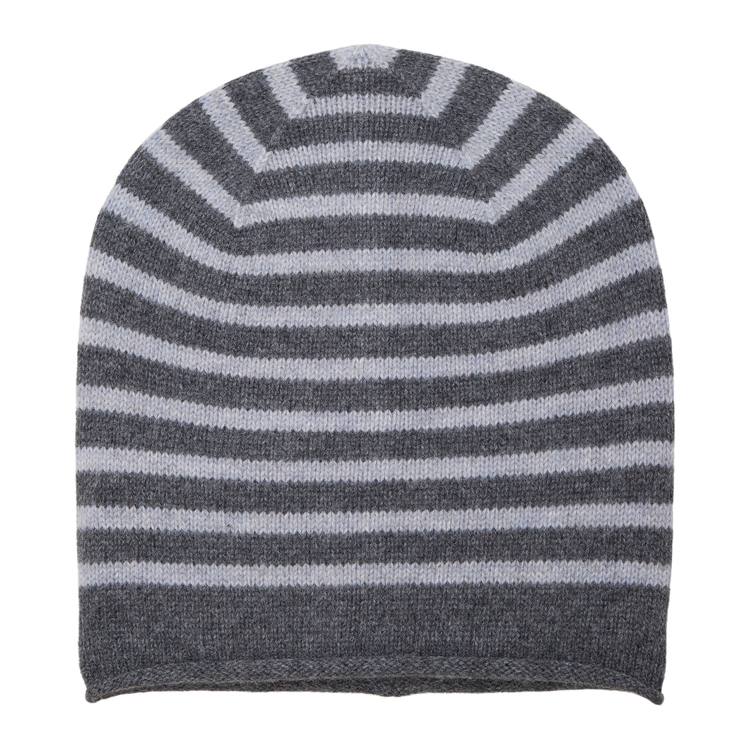 Breton Cashmere Beanie - Grey/Grey