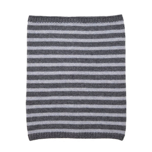 Breton Stripe Cashmere Snood - Grey/Grey