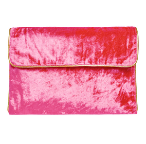Velvet Clutch Bag - Pink