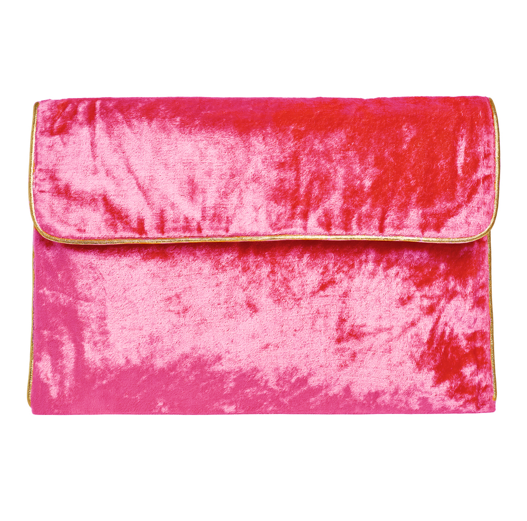 Velvet Clutch Bag Pink