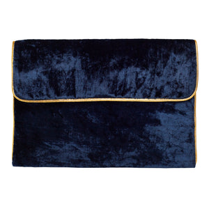 Velvet Clutch Bag - Navy