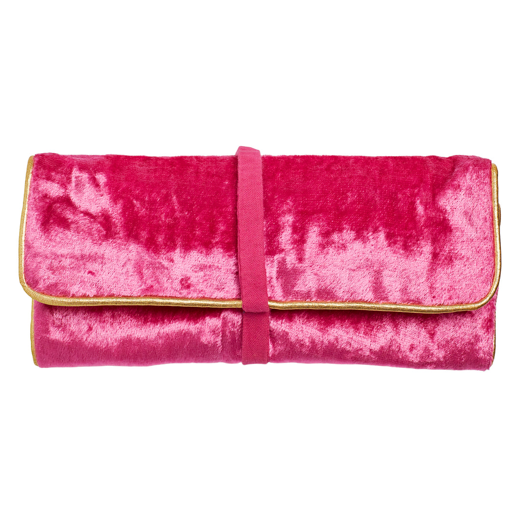 Velvet Jewellery Bag - Pink