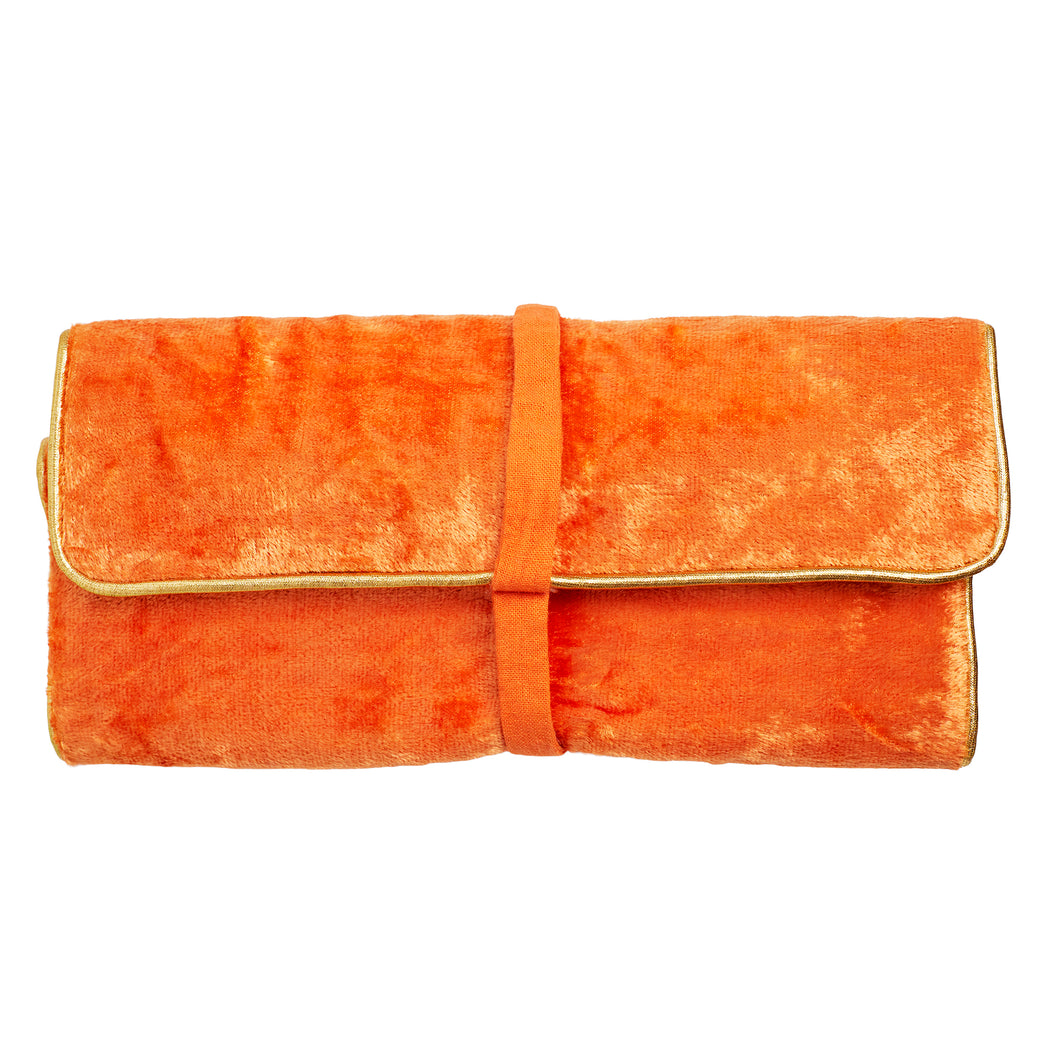 Velvet Jewellery Bag - Orange