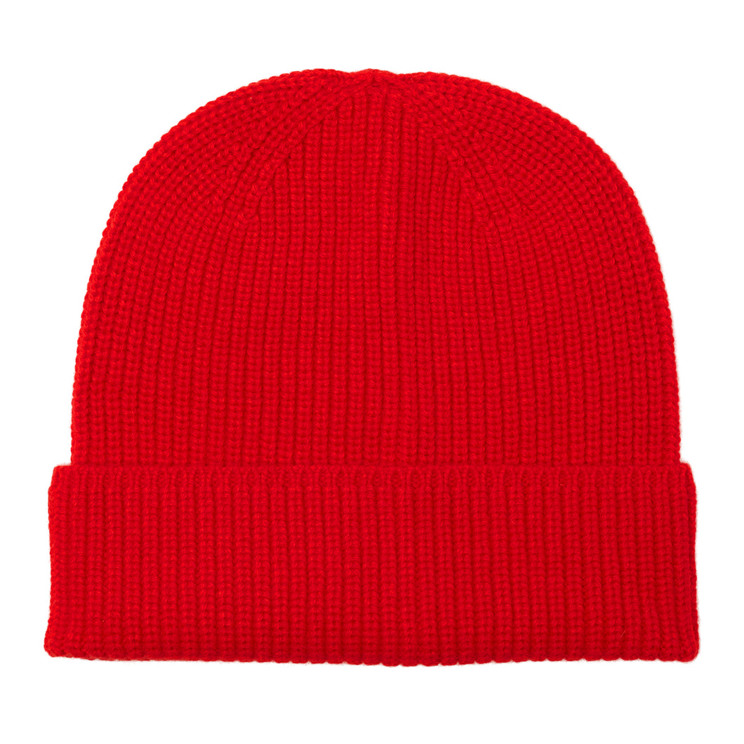 Ribbed Beanie - Red