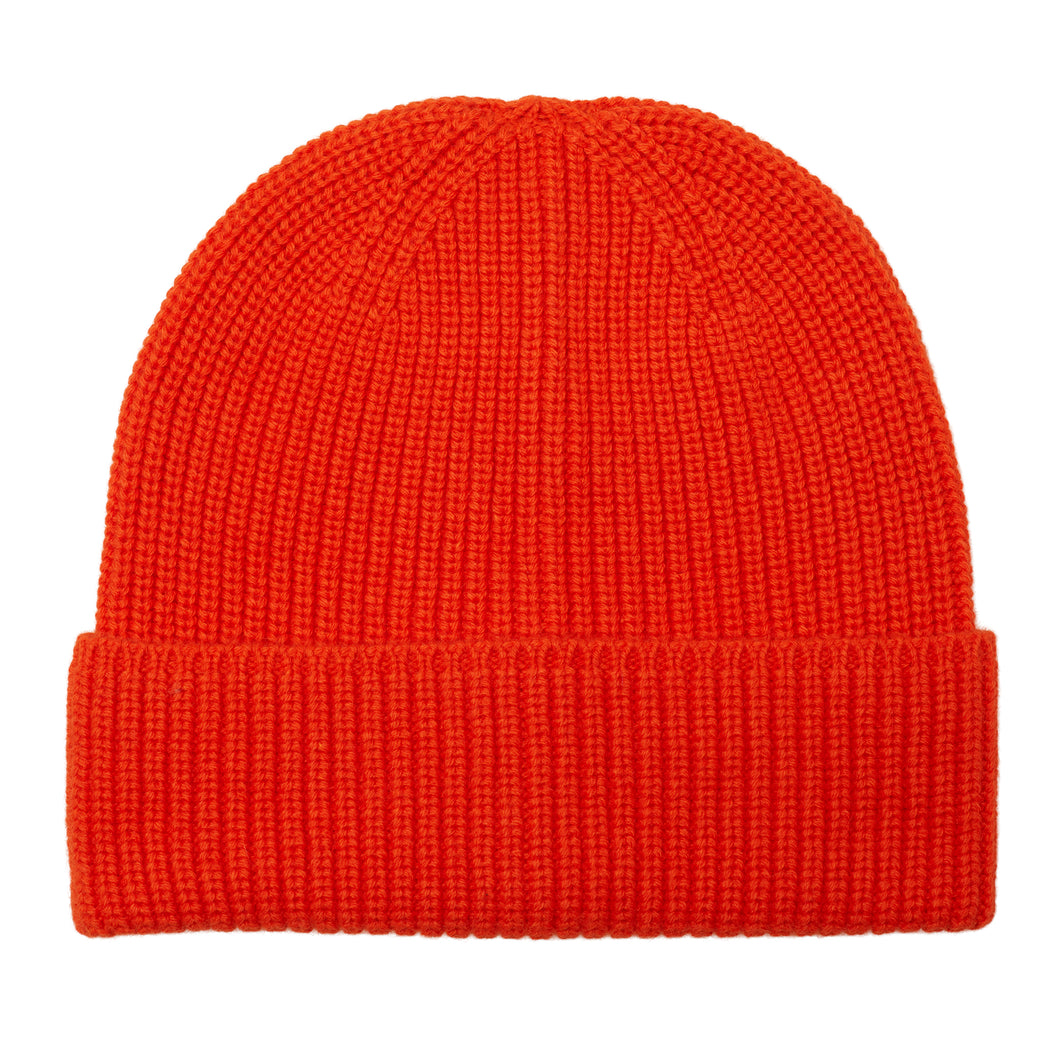 Ribbed Beanie - Orange