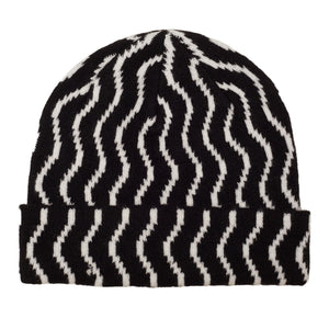 Wave Beanie - Black/Ivory