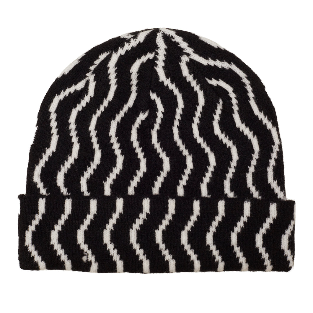 Wave Beanie - Black/Ivory