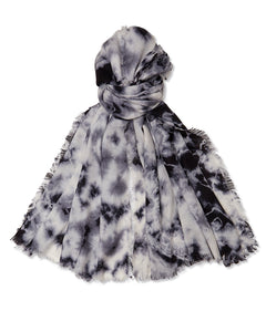 Tie Dye Pashmina - Cream/Black