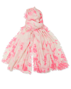 Tie Dye Pashmina - Cream/Pink