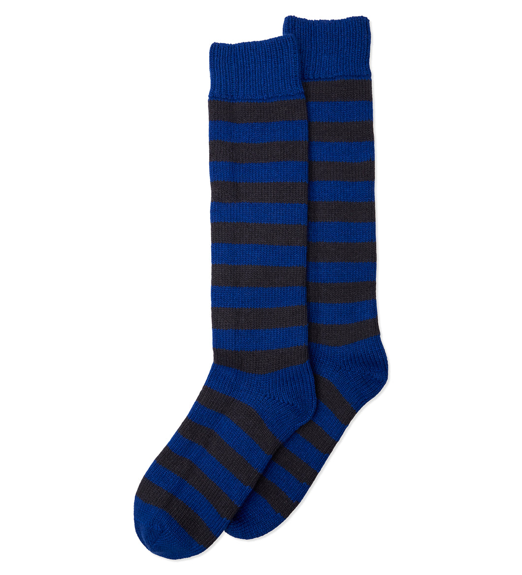 Stripe Cashmere Mix Socks - Blue/Black