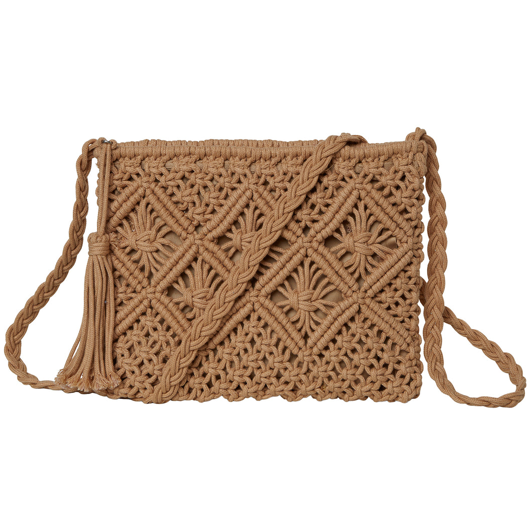 Cotton Crochet Crossbody - Tan
