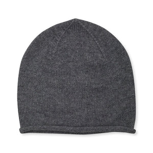 Cashmere Plain Knit Beanie - Grey