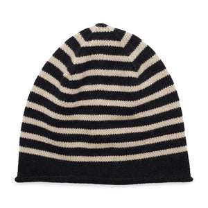 Breton Cashmere Beanie - Black/Camel