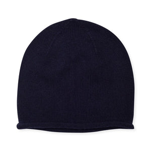 Cashmere Plain Knit Beanie - Black
