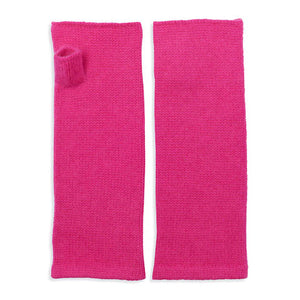 Cashmere Wrist Warmers - Neon Pink