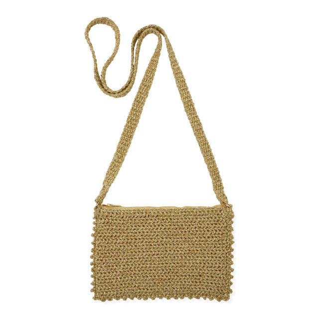 Crochet Bag With Lurex Strap - Gold