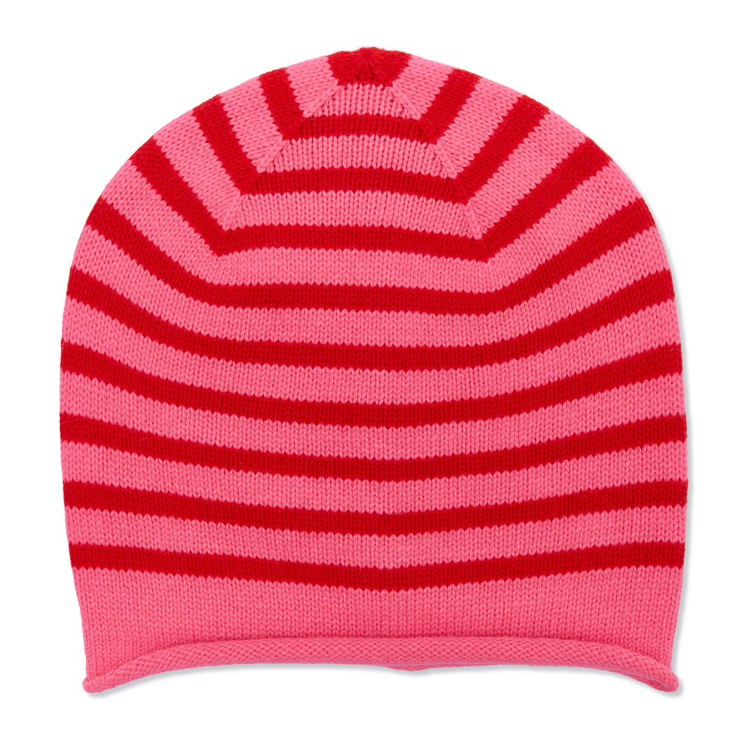 Breton Cashmere Beanie - Pink/Red