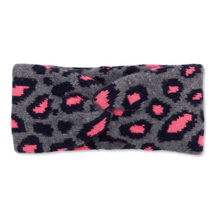 Cashmere Leopard Headband - Pink/Black