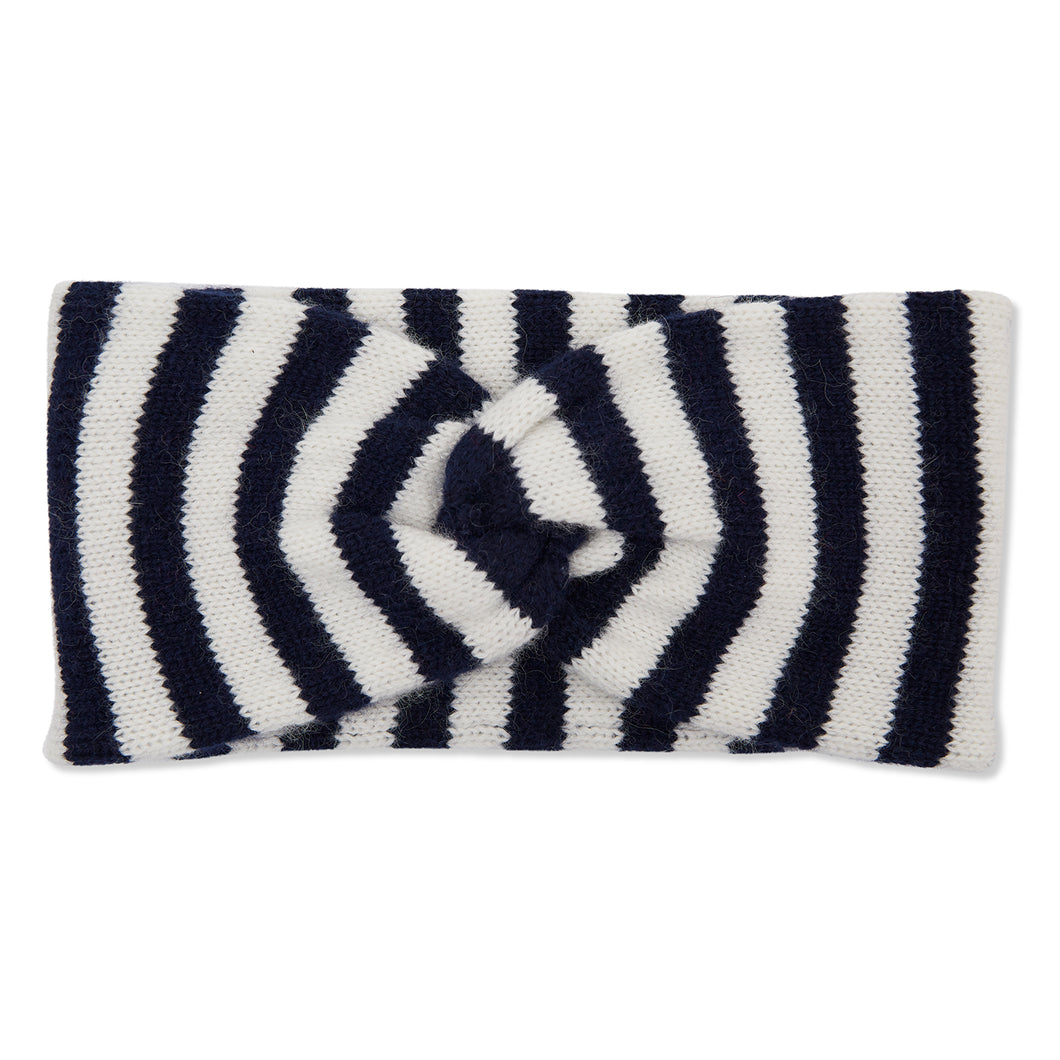 Cashmere Breton Stripe Headbands - Navy/White