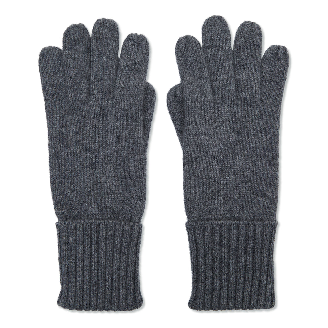 Cashmere Plain Knit Gloves - Grey