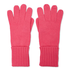 Cashmere Plain Knit Gloves - Pink